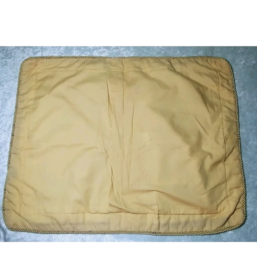 Shams Damask Print Gold & Burgundy Size Std/Queen w Gold bullion edges 29x22 Lux